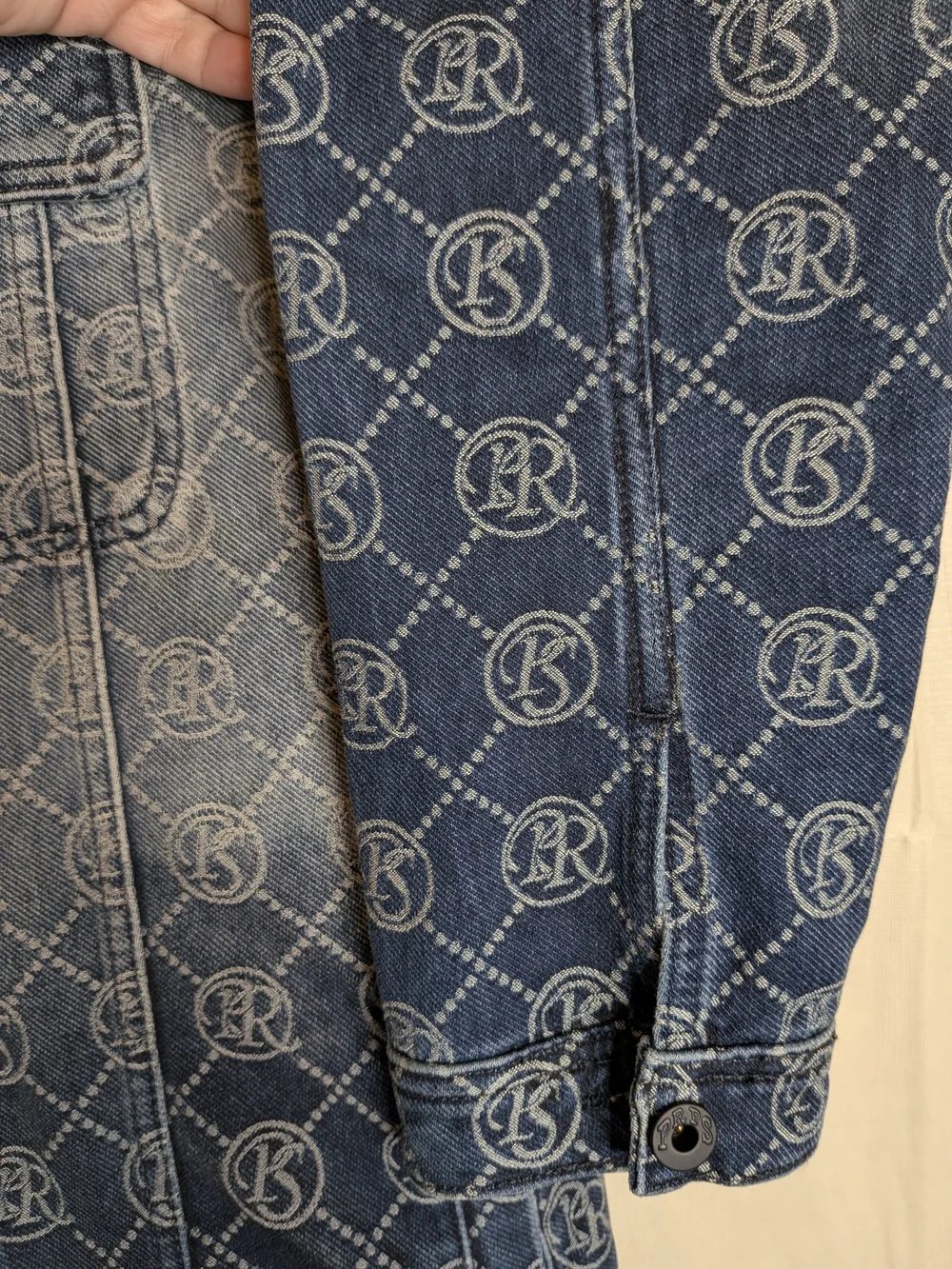 PRPS Purgatory Logo Denim Trucker Jacket XL AOP All Over Print Grunge Streetwear